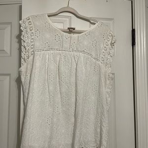 White eyelet top